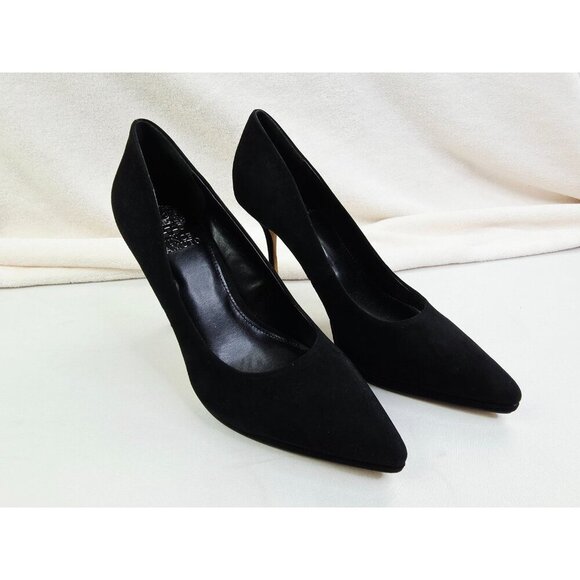 Vince Camuto 8.5M Women Black Suede Leather Slip On Point Toe Stiletto Pumps NEW - Picture 12 of 16